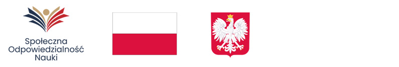 Elementy identyfikacji wizualnej: logo projektu oraz flaga i godło Polski